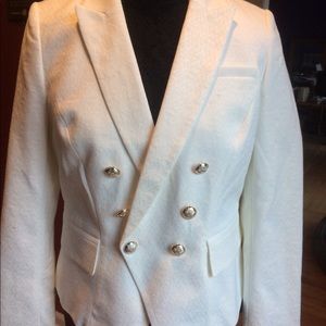 WHBM jacket white jacquard NWT